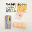 Egg Painting Machine, Easter Egg Decorating Turner Tool, Cute Chicken with 3 Eggs Sticker Set, 8 Quick Dry Marker Pens for Kids Educational Craft Kit Toy Party