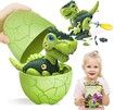 Dinosaur Eggs DIY STEM Building Toys Set for Kids 3-5 5-7, Green T-Rex