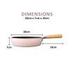 Fanjini Stone Frypan Frying Pan 28cm Non-Stick IH Induction Wood Ceramic Round PINK