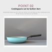 Fanjini Stone Wok Wokpan 28cm Non-Stick Induction Ceramic Round PURE SKY BLUE