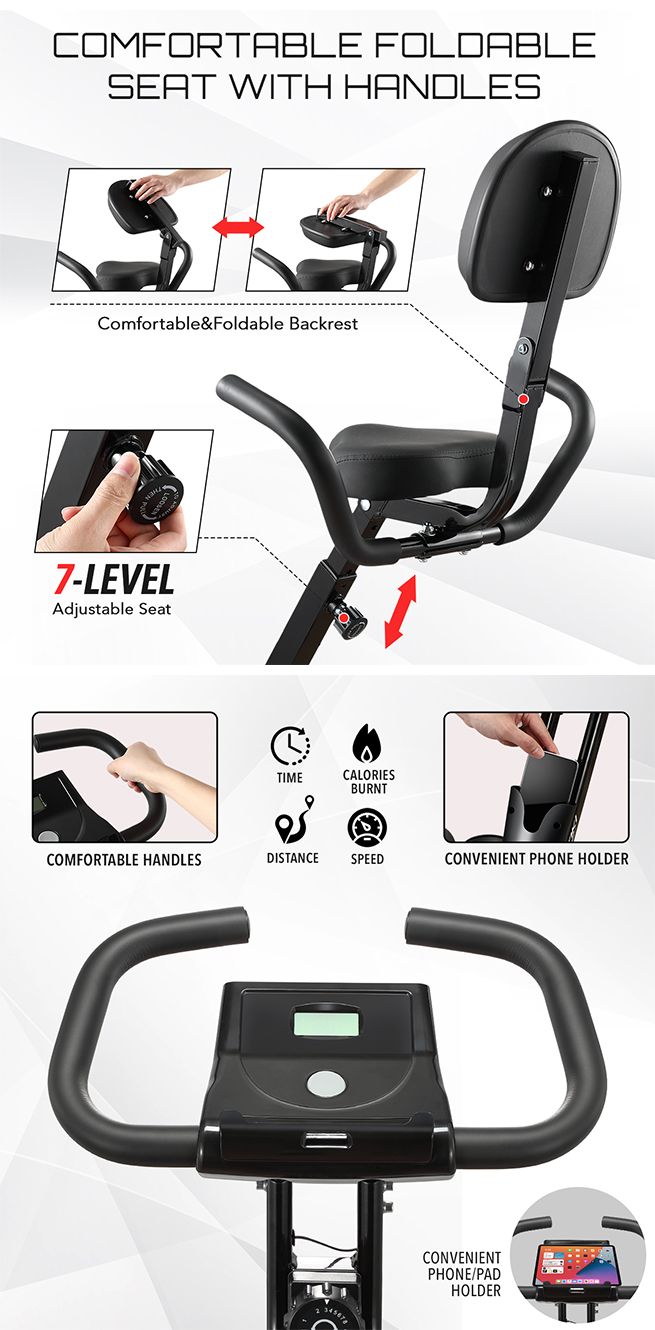 Genki 2in1 Folding Exercise XBike Upright Recumbent Spin