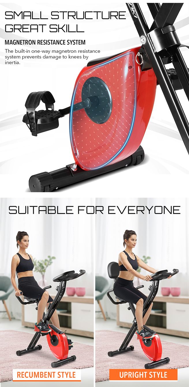 Genki 2in1 Folding Exercise XBike Upright Recumbent Spin