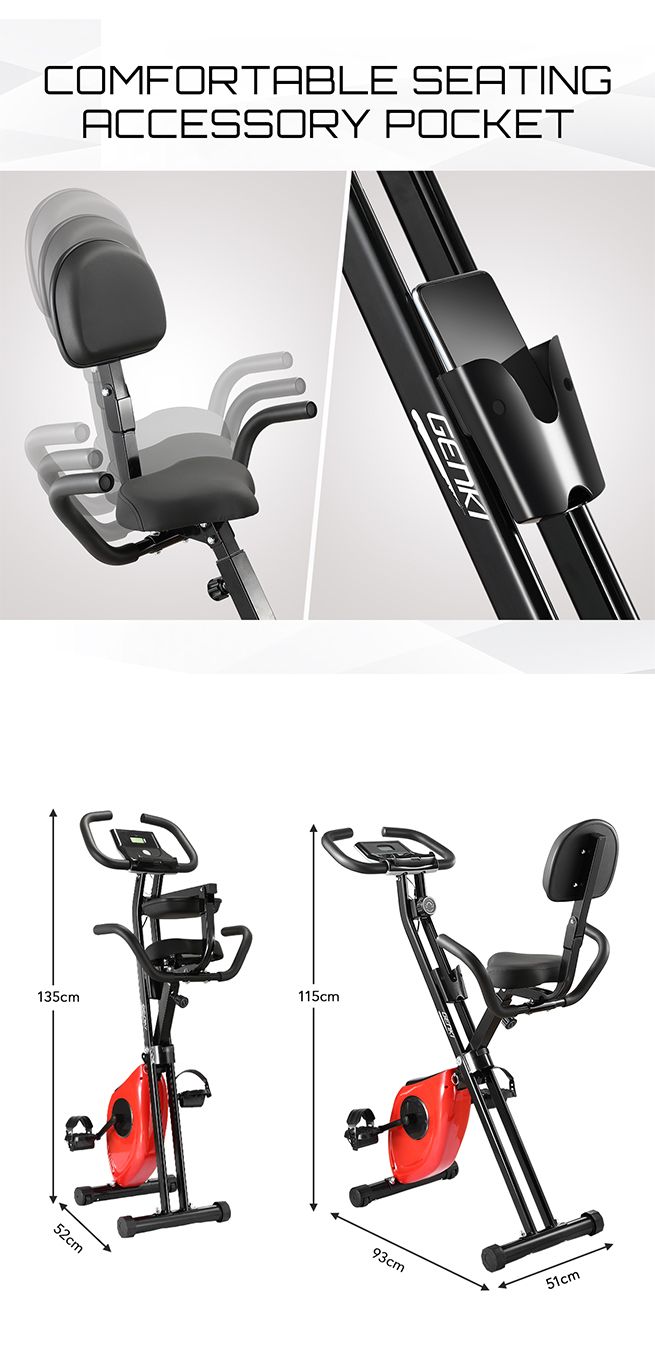 Genki 2in1 Folding Exercise XBike Upright Recumbent Spin