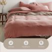 Cosy Club Washed Cotton Quilt Set Pink Brown Double