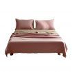 Cosy Club Washed Cotton Sheet Set Pink Brown Double