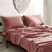Cosy Club Washed Cotton Sheet Set Pink Brown Queen