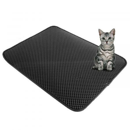Waterproof Double-Layer Cat Litter Mat Trapper Foldable Pad Pet Rug Home L Size