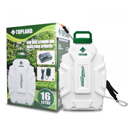 Topland 20V Max 16L Lithium Backpack Sprayer Weed Control Fertilizing Watering