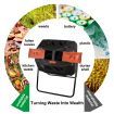 Dual Chamber Compost Bin 360 Degree Rotating with Lids