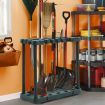 Garden Tool Rack Storage Farm Shed Garage Organiser Handles Holder with Wheels