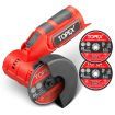 TOPEX 12V Cordless Angle Grinder with 2 Polishing disc,1 Wrench for Metal and Wood??