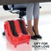 Foot Massager Electric Massagers Shiatsu Leg Calf Kneading Heat Remote Carry RED