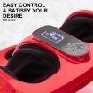 Foot Massager Electric Massagers Shiatsu Leg Calf Kneading Heat Remote Carry RED