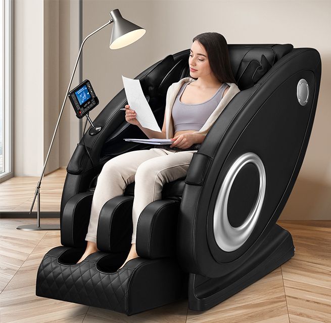HOMASA Massage Chair Full Body Electric Massager Zero Gravity Recliner with Touch Control Bluetooth Speaker Black