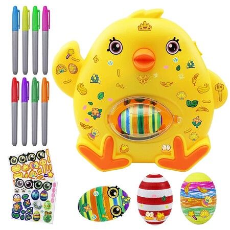 Easter Egg Spinner Machine Toy 8 Markers 3 Plastic Eggs and DIY StickerEaster Egg Painting egg spinner dying painting kit spinning egg decorator