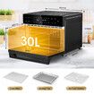 Maxkon Air Fryer Large Convection Oven Electric Digital Toaster Big Air Cooker Oil Free 1800W 30L Dual Cook Function Black