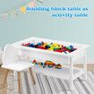 Kids Lego Activity Table Chair Set with Board Storage Building Block Toy Play Study Desk