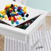 Kids Lego Activity Table Chair Set with Board Storage Building Block Toy Play Study Desk