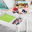 Kids Wooden Activity Table Lego Play Center Toys Storage Desk Compatible with Building Blocks