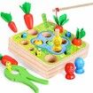 Wooden Sensory Education Puzzle Carrot Harvest Catching Worm Montessori Letters Cognition Preschool Gift