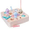 Wooden Magnetic Fishing Game ,Number Montessori Toys for Toddler Fishing Games,Catching Worms