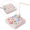 Wooden Magnetic Fishing Game ,Number Montessori Toys for Toddler Fishing Games,Catching Worms