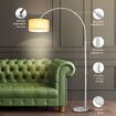 White Arc LED Floor Lamp Corner Standing Reading Light Adjustable Living Room Bedroom