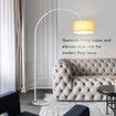 White Arc LED Floor Lamp Corner Standing Reading Light Adjustable Living Room Bedroom