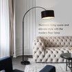 Adjustable Floor Lamp LED Reading Light Corner Standing Lighting Living Room Bedroom Black