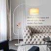 Adjustable LED Floor Lamp Arc Standing Reading Light Storage Shelf Living Room Bedroom White