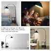 Black LED Floor Lamp Arc Corner Standing Reading Light Height Adjustable Storage Shelves Drawer