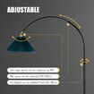 Black LED Floor Lamp Arc Corner Standing Reading Light Height Adjustable Storage Shelves Drawer