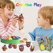 Easter Eggs Music Light Spinner?egg dying kit?egg painting kit,Coloring Kit with plus 10 wooden eggs crystals cartoon stickers