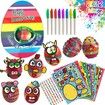 Easter Eggs Music Light Spinner?egg dying kit?egg painting kit,Coloring Kit with plus 10 wooden eggs crystals cartoon stickers