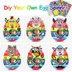 Easter Eggs Music Light Spinner?egg dying kit?egg painting kit,Coloring Kit with plus 10 wooden eggs crystals cartoon stickers