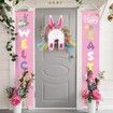 Easter Door Wreath with Bunny Butt Ears Decorations Easter Rabbit Garland for Front Door Supplies