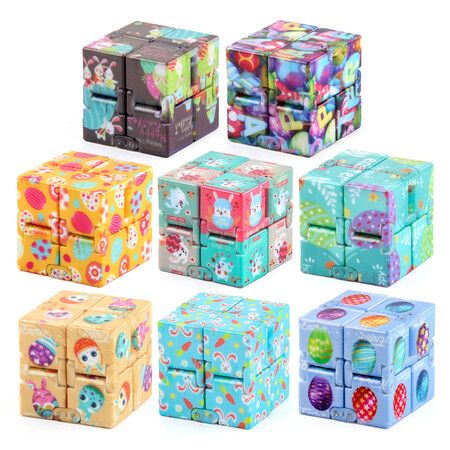 Easter Puzzle Cube Durable Decompression Toy Infinity Magic Cube For Adults Kids Fidget Toys Antistress Anxiety Desk Toy 4pcs Color Random