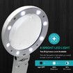 Magnifying Glass with 8 LED Lights, Hands Free Magnifying Glass, Double Magnification Lens, Ideal for Reading Books, Jewelry, Coins, Crafts