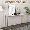 Hall End Console Table Sofa Entrance Plant Flower Stand TV Shelf Faux Marble Gold