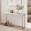 Hall End Console Table Sofa Entrance Plant Flower Stand TV Shelf Faux Marble Gold