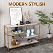 Gold Console Sofa Table End Entryway Hallway Small TV Stand Faux Marble 4 Tiers Storage Shelves