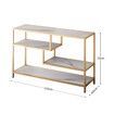 Gold Console Sofa Table End Entryway Hallway Small TV Stand Faux Marble 4 Tiers Storage Shelves