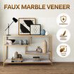 Gold Console Sofa Table End Entryway Hallway Small TV Stand Faux Marble 4 Tiers Storage Shelves
