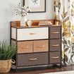 Chest of 7 Drawers Clothes Storage Tower Bedroom Dresser Organizer Unit Fabric 