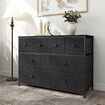 Chest of 8 Drawers Black Bedroom Dresser Storage Organizer Unit Fabric 