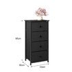 Chest of 4 Drawers Black Fabric Storage Tower Bedroom Dresser Organizer Unit Black