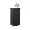 Chest of 4 Drawers Black Fabric Storage Tower Bedroom Dresser Organizer Unit Black