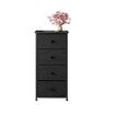 Chest of 4 Drawers Black Fabric Storage Tower Bedroom Dresser Organizer Unit Black