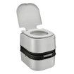 Portable Toilet Camping Potties Travel Porta Potty Mobile Bathroom Black and Grey 44.5x35x44cm 24L