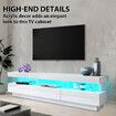 White LED TV Stand Unit Storage Cabinet Entertainment Console High Gloss Front 3 Drawer